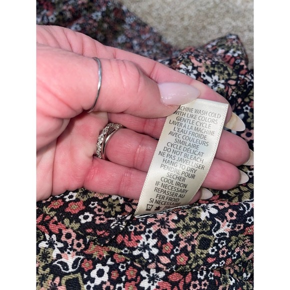 Max Studio Elbow Length Sleeve Print Tiered Maxi Dress SZ M brown floral - Picture 5 of 10